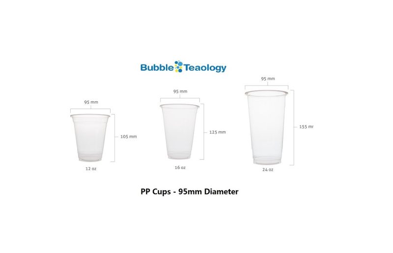 95mm Diameter PP Cups BubbleTeaology