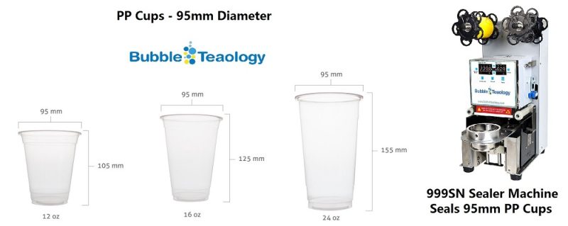 16 oz PP Plastic Cups (95mm)  Plastic cups, Cup, Bubble tea