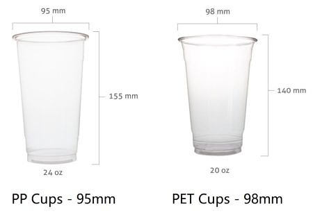 16 oz PET Plastic Cups (98mm)