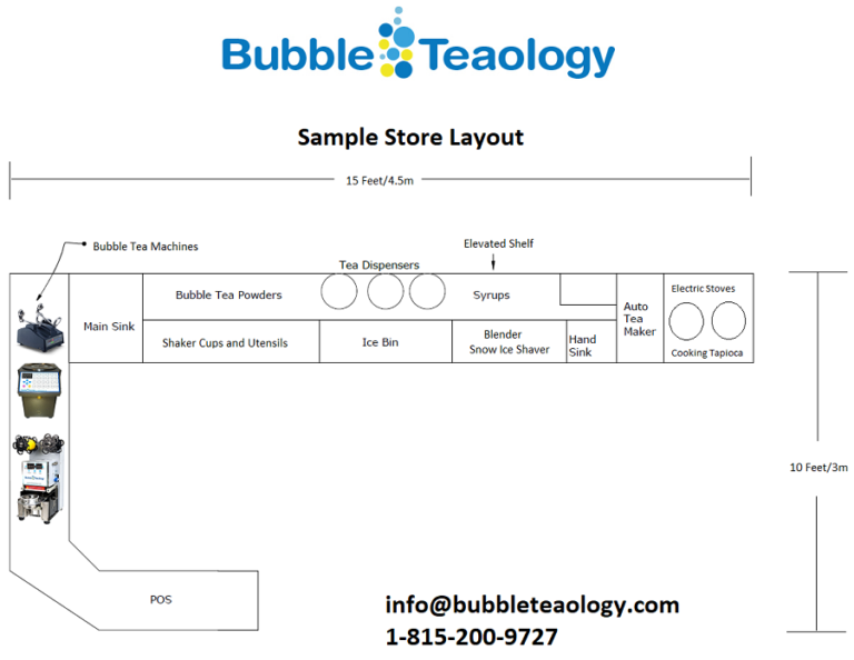 Bubble tea bar milk tea bar counter with refrigeration and boba bar  equipment